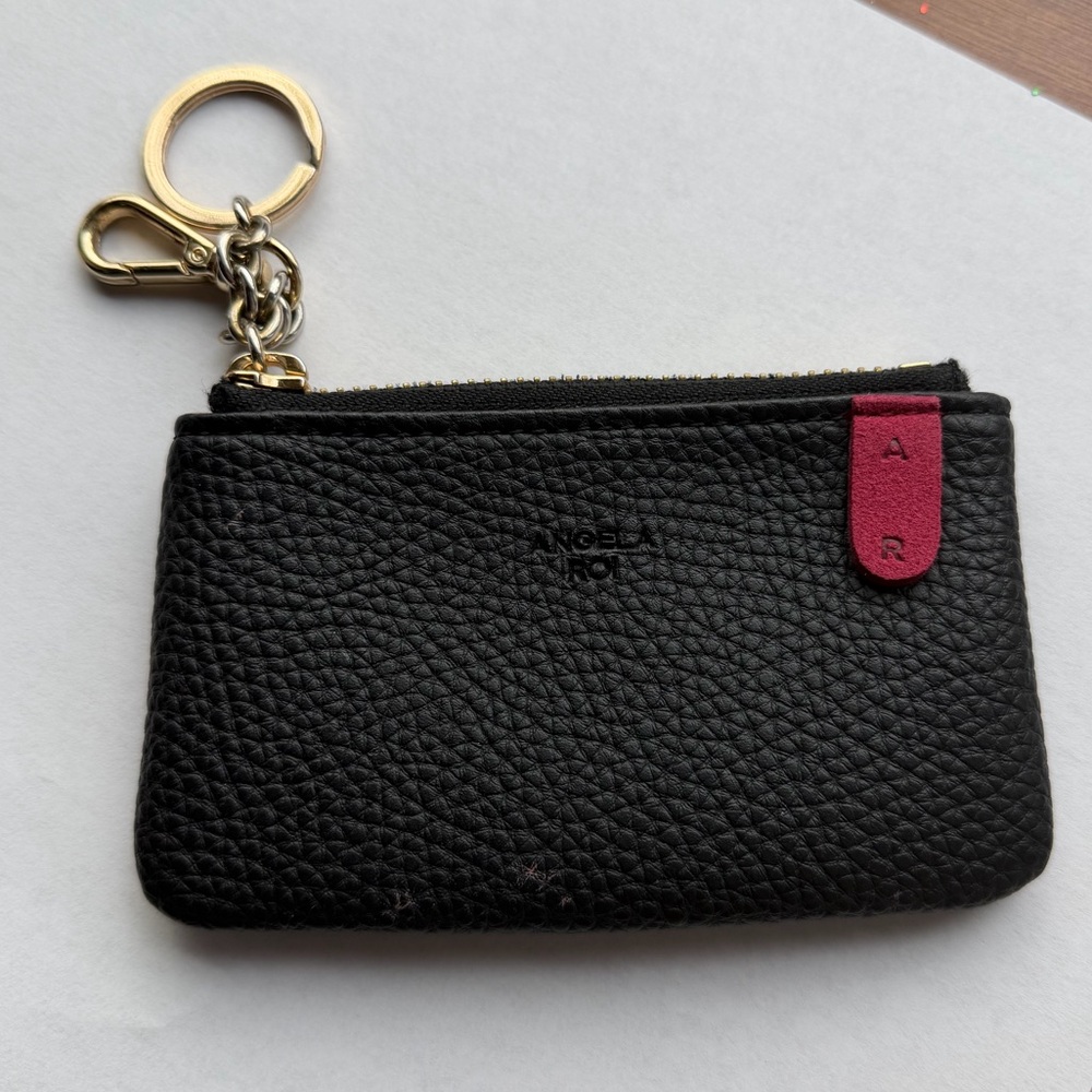 Angela Roi Zuri Pouch Black Vegan Key Wallet Gently Used